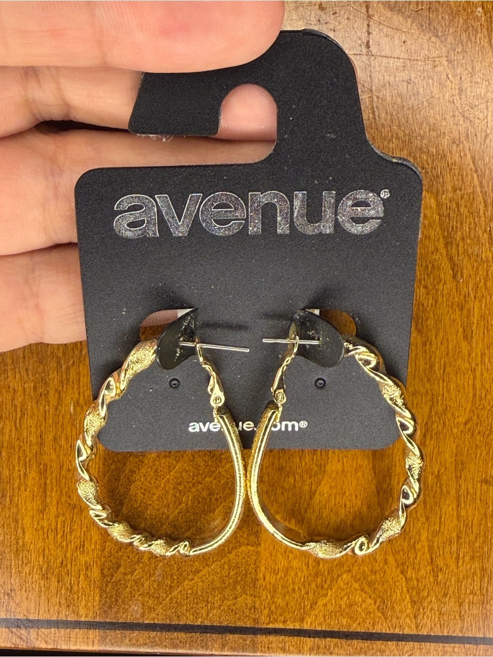 Avenue Shimmering Gold Twisted Hoop Earrings